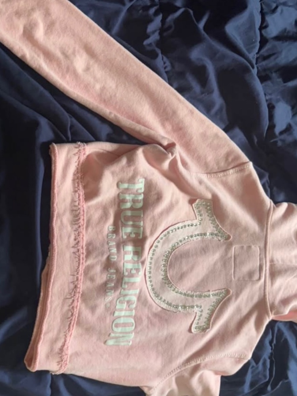 True religion cropped hoodie
